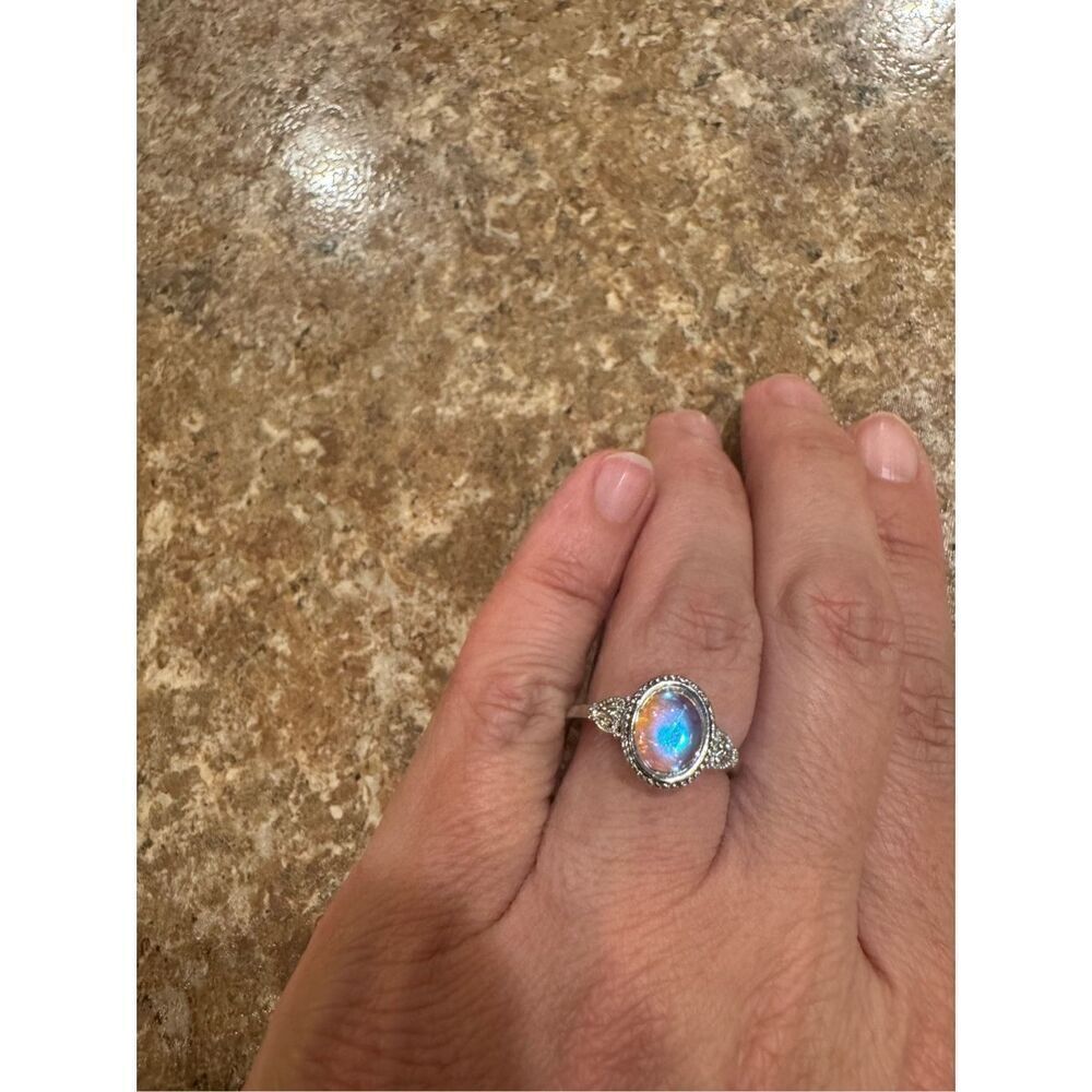 New 925 silver ring colorful stone size 6 woman’s